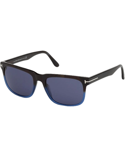 Tom Ford Stephenson Blue Rectangular Mens Sunglasses Ft0775-d 55v 58