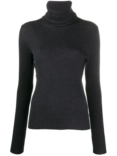 Pringle Of Scotland Roll-neck Fitted Jumper In Grey
