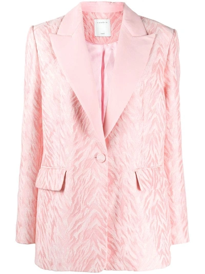 Sandro Zebrey Cotton-blend Jacquard Blazer In Pink