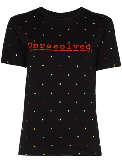 Rabanne X Peter Saville Unresolved Crystal Embellished T-shirt In Black