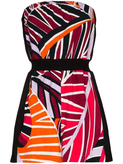 Emilio Pucci Sal Print Bandeau Playsuit In Pink