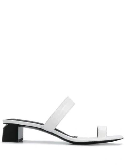 Alexander Wang Women's Ellis Animal-embossed Block-heel Sandals In White