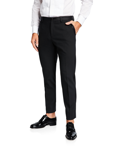 Dolce & Gabbana Men's Classic Satin-waist Tuxedo Pants In Black