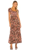 Free People Getaway Midi Dress In Black Combo