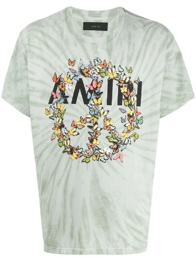 Amiri Peace Butterfly Print Jersey T-shirt In Green