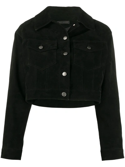 Giuseppe Zanotti Cropped Suede Jacket In Black