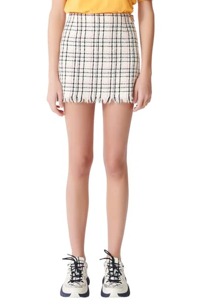 Maje Jianey Tweed Mini Skirt In Ecru