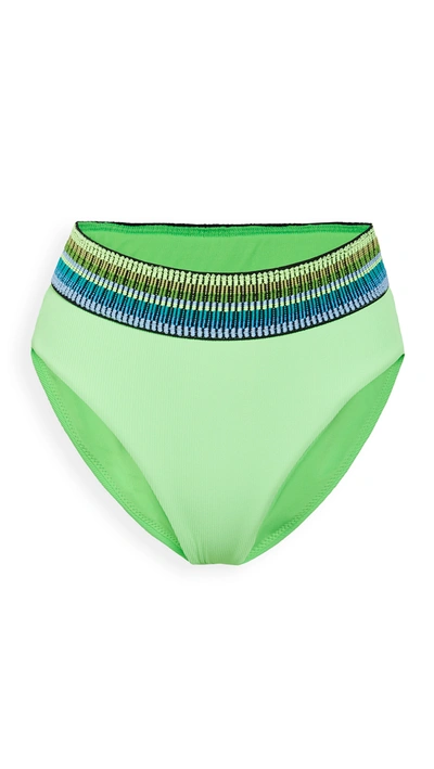 Peixoto Kiwi Zoni High-waist Bikini Bottom In Limelight