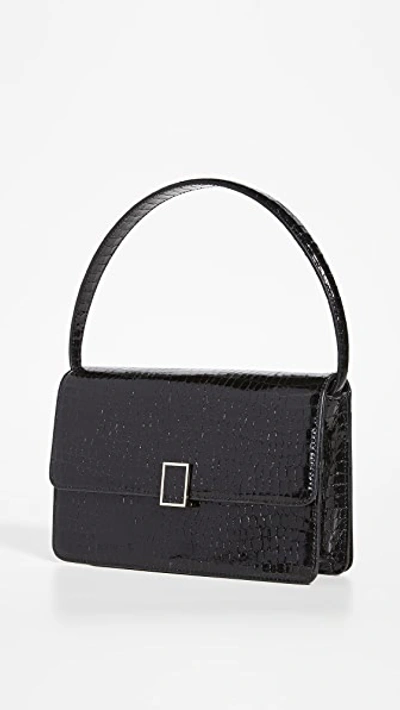 Loeffler Randall Katalina Small Embossed Leather Shoulder Bag In Black