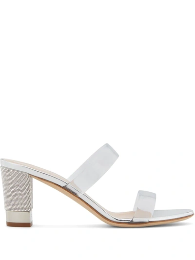 Giuseppe Zanotti Aurelia Embellished-heel Sandals In Silver