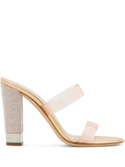 Giuseppe Zanotti Aurelia Embellished-heel Sandals In Gold