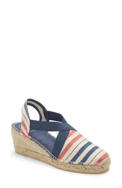 Toni Pons 'tarbes' Espadrille Wedge Sandal In Blue Fabric