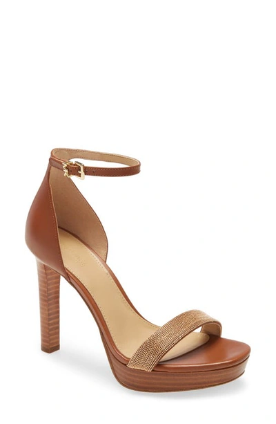 Michael Michael Kors Margot Ankle Strap Sandal In Luggage