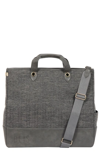 Beis The Woven Tote In Charcoal