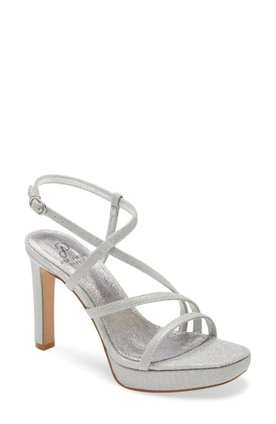 Adrianna Papell Blaze Platform Strappy Sandal In Silver Glitter