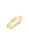 Tory Burch Kira Stackable Enamel Ring In Tory Gold / New Ivory