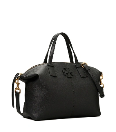 Tory Burch Mcgraw Top-zip Satchel In Black