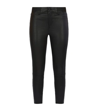 L Agence Adelaide High Rise Ankle Leather Jeans