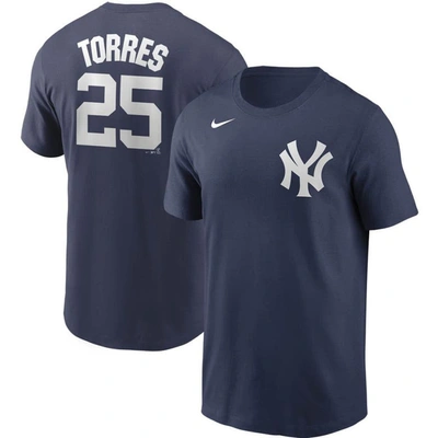 Nike Men's Gleyber Torres New York Yankees Name And Number Player T-shirt In Navy