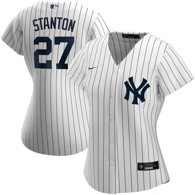 Nike New York Yankees Women's Giancarlo Stanton Official Player Replica Jersey In White