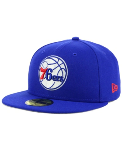 New Era Philadelphia 76ers The Circle Patch 59fifty-fitted Cap In Royalblue