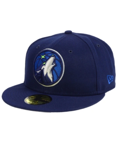New Era Minnesota Timberwolves Basic 59fifty Fitted Cap 2018 In Navy