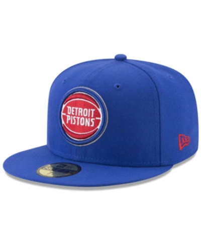 New Era Detroit Pistons The Circle Patch 59fifty-fitted Cap In Royalblue