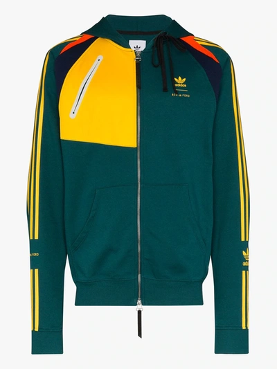 Adidas Originals X Bed J.w. Ford Panelled Zip-up Hoodie In Green