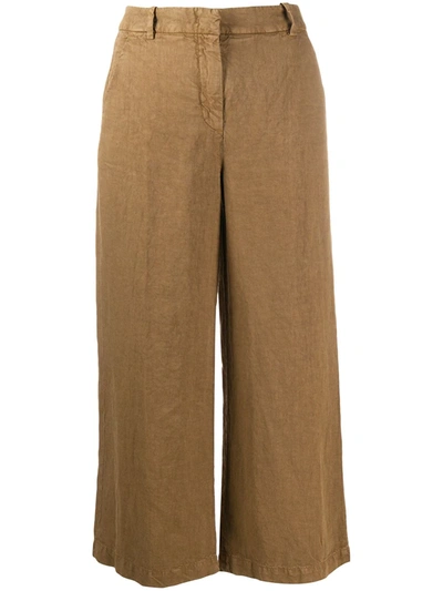 Aspesi Cotton Gabardine Trousers In Brown