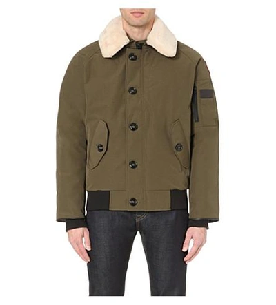 Canada Goose Foxe Shearling-collar Bomber Jacket In Military Green |  ModeSens