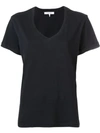 Frame Scoop-neck Fitted T-shirt In Noir
