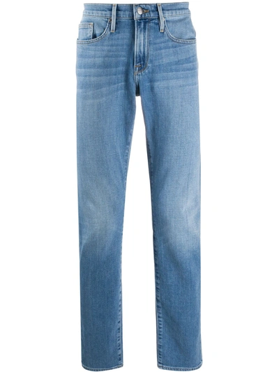 Frame High-rise Slim Fit Jeans In Blue