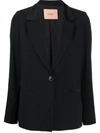 Twinset Satin Collar Blazer In Black
