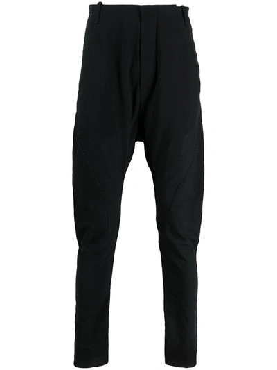 Masnada Tapered Drop-crotch Trousers In Black
