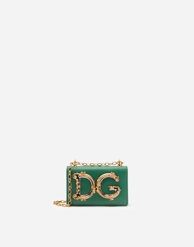 Dolce & Gabbana Dg Girls Micro Bag In Plain Calfskin