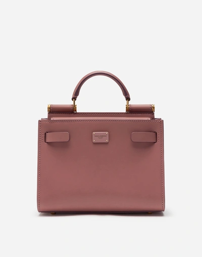 Dolce & Gabbana Sicily 62 Small Leather Bag In Rosa Polvere