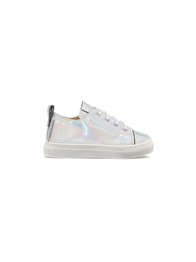 Giuseppe Zanotti Babies' Low Top Holographic Trainers In White