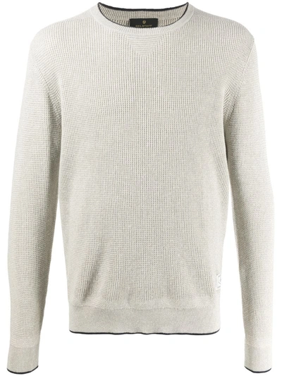 Belstaff Cotton Crew Neck Jumper In Grey