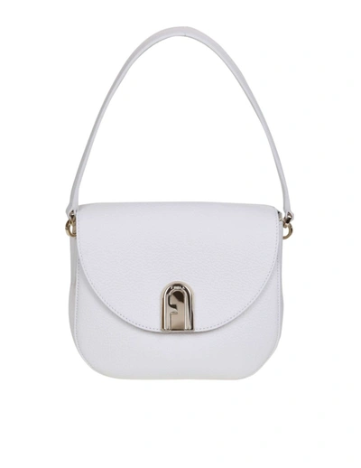 Furla Sleek Mini Shoulder Bag In White Leather
