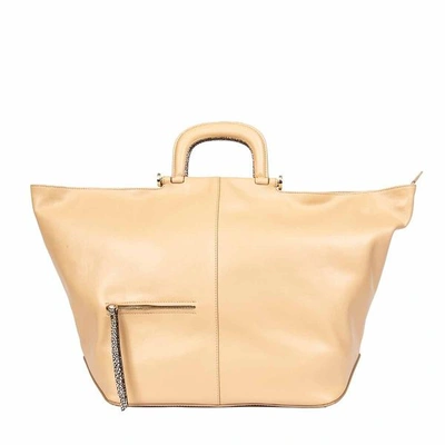 Borbonese Extra Large Charlotte Handbag In Beige