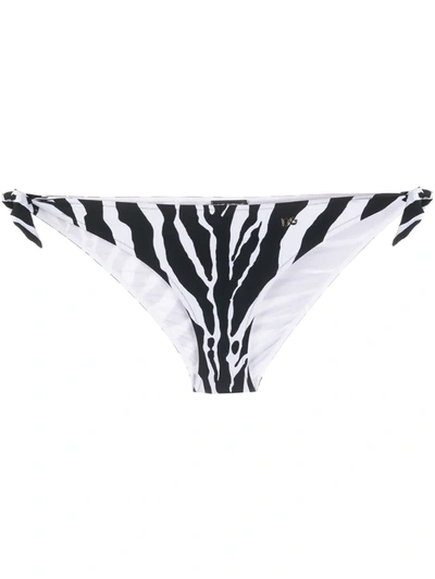 Dolce & Gabbana Zebra Print Bikini Bottoms With Ties In Black