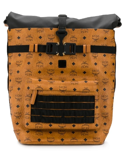Mcm 1976 Roll-top Backpack In Brown