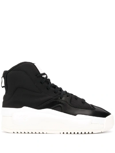 Y-3 Hokori High Top Trainers In Black