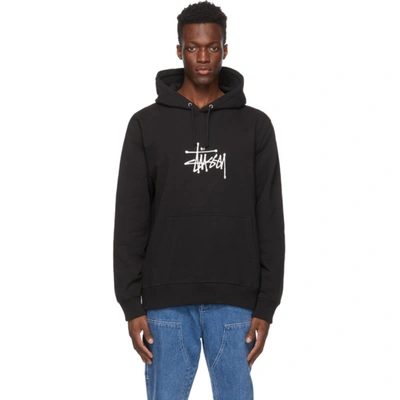 Stussy Logo-embroidered Hooded Sweatshirt In Black,white