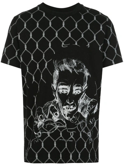 Off-white Broken Fence Print T-shirt In Black