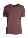 Atm Anthony Thomas Melillo Men's Slub Cotton Crewneck Tee In Dark Maroon