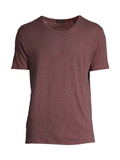 Atm Anthony Thomas Melillo Men's Slub Cotton Crewneck Tee In Dark Maroon