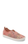 Ilse Jacobsen Tulip 139 Perforated Slip-on Sneaker In Coral Blush Fabric