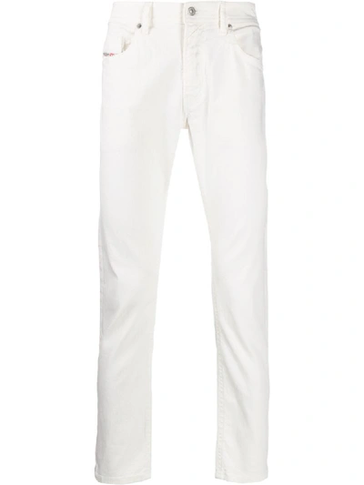 Diesel Krooley-t Mid-rise Tapered Jeans In White