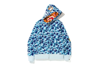 Pre-owned Bape  Abc Camo Tiger Full Zip Hoodie Blue